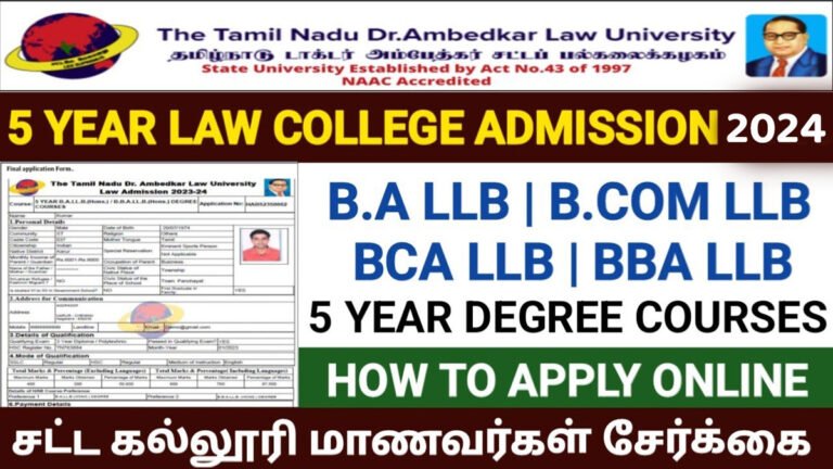 You can apply for law courses in TN from 10th of May