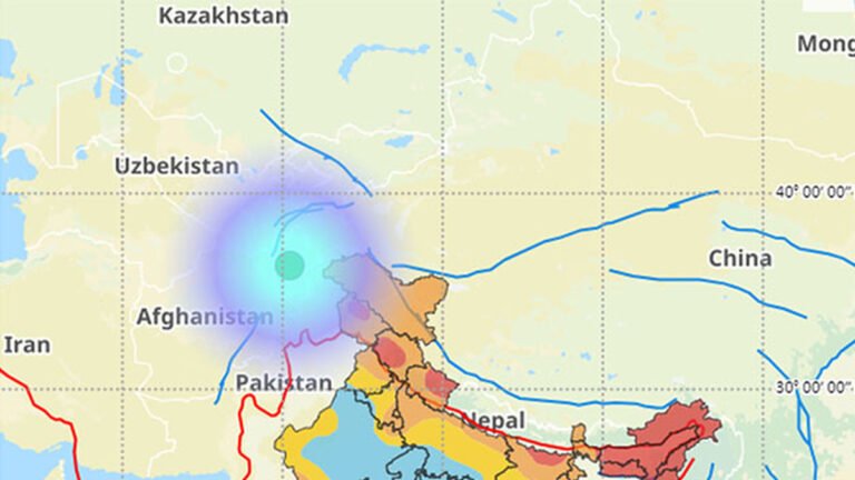 Earthquake was felt today in Pakistan northern states of India and Afghanistan